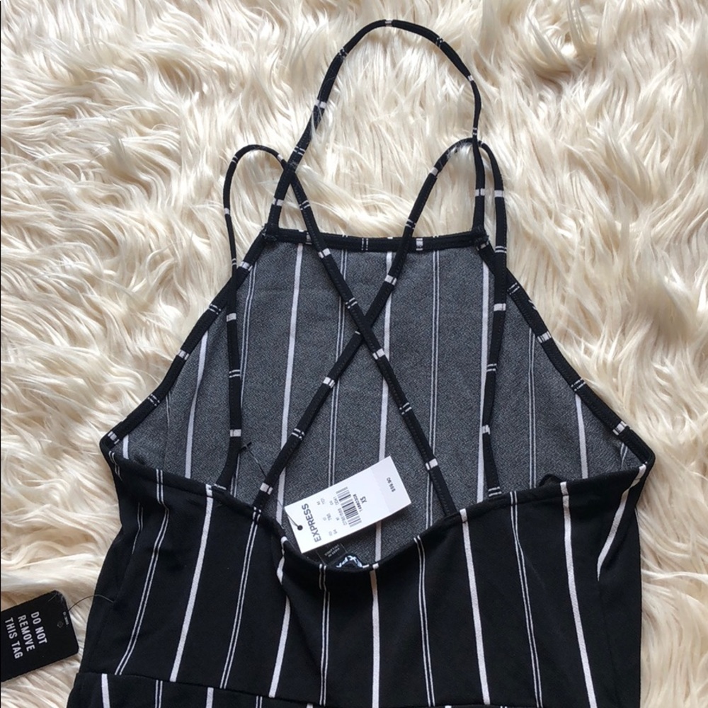 SOLD! Express NWT black & white stripe midi dress - Picture 6 of 6